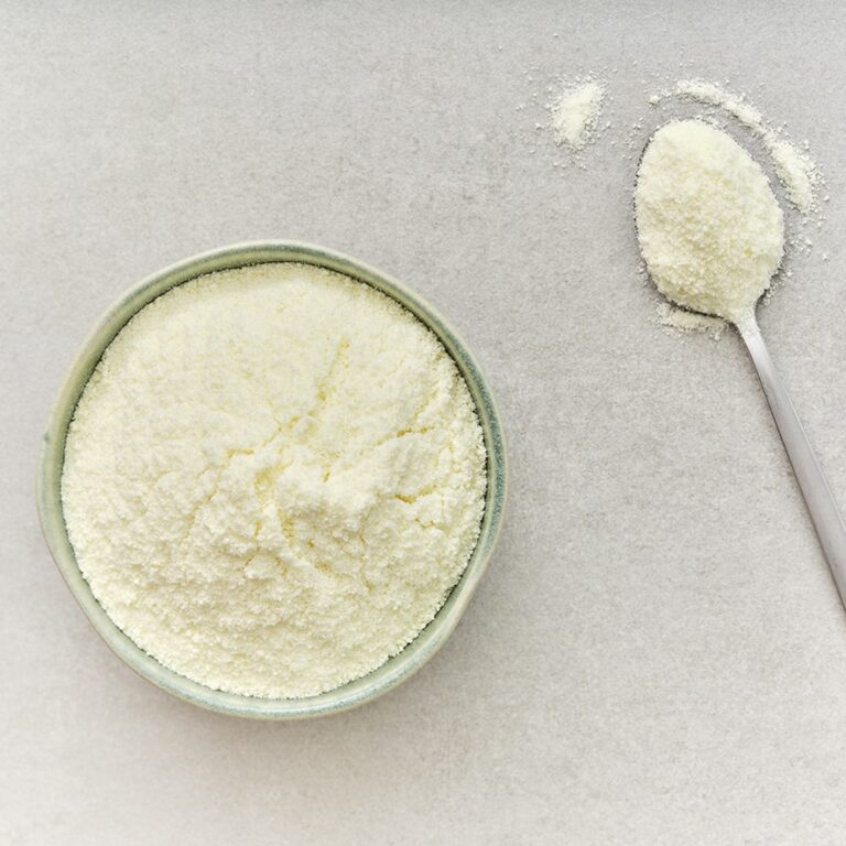 Poudre de lait entier dans un bol